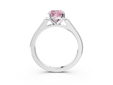 White gold Fancy Pink Cushion  Cut Channel Set Solitaire Engagement Ring with Four-Prong Setting_222
