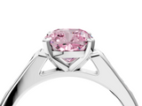 White gold Fancy Pink Cushion  Cut Channel Set Solitaire Engagement Ring with Four-Prong Setting_223