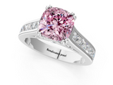 White gold Fancy Pink Cushion  Cut Channel Set Solitaire Engagement Ring with Prong Setting_21