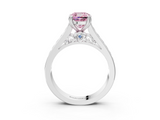 White gold Fancy Pink Cushion  Cut Channel Set Solitaire Engagement Ring with Prong Setting_22