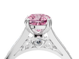 White gold Fancy Pink Cushion  Cut Channel Set Solitaire Engagement Ring with Prong Setting_23