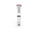 White gold Fancy Pink Cushion Cut Cut Channel Set Solitaire Ring with Four-Prong Setting_14