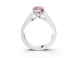 White gold Fancy Pink Cushion Cut Cut Channel Set Solitaire Ring with Four-Prong Setting_15