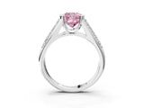 White gold Fancy Pink Cushion Cut Cut Diamond Channel Set Pave Band with Tension Prong Setting_3