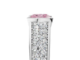 White gold Fancy Pink Cushion Cut Cut Diamond Channel Set Pave Band with Tension Prong Setting_5