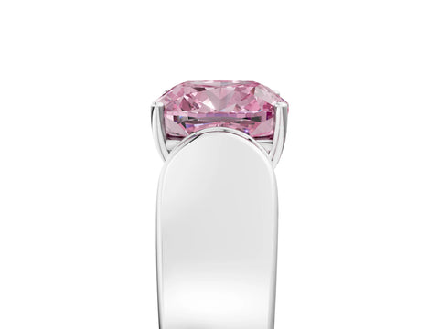 White gold Fancy Pink Cushion Cut Cut Diamond Channel Set Solitaire Ring with Four-Prong Setting_101