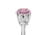 White gold Fancy Pink Cushion Cut Cut Diamond Cluster Ring with Solitaire Band and Four-Prong Setting_29