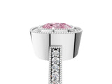 White gold Fancy Pink Cushion Cut-Cut Diamond Halo Engagement Ring with Pave Band and Prong Setting_5