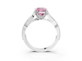 White gold Fancy Pink Cushion Cut Cut Diamond Twisted Band with Milgrain Pave Setting and Four-Prong Setting_15