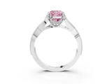 White gold Fancy Pink Cushion Cut Cut Diamond Twisted Band with Milgrain Pave Setting and Four-Prong Setting_9