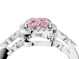 White gold Fancy Pink Cushion Cut Cut Halo Diamond Infinity Band with Four-Prong Setting_4