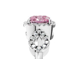 White gold Fancy Pink Cushion Cut Cut Halo Diamond Infinity Band with Four-Prong Setting_5