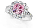 White gold Fancy Pink Cushion Cut Cut Halo Diamond Pavé Engagement Ring with Milgrain Detailing_25