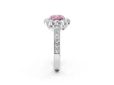 White gold Fancy Pink Cushion Cut Cut Halo Diamond Pavé Engagement Ring with Milgrain Detailing_26