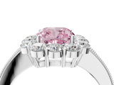White gold Fancy Pink Cushion Cut Cut Halo Diamond Pavé Engagement Ring with Milgrain Detailing_28