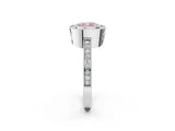 White gold Fancy Pink Cushion Cut Cut Halo Pavé Diamond Ring_2
