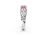 White gold Fancy Pink Cushion Cut Cut Milgrain Pave Diamond Engagement Ring with Four-Prong Setting_5