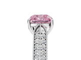 White gold Fancy Pink Cushion Cut Cut Pave Split Shank Engagement Ring with Four-Prong Setting_17