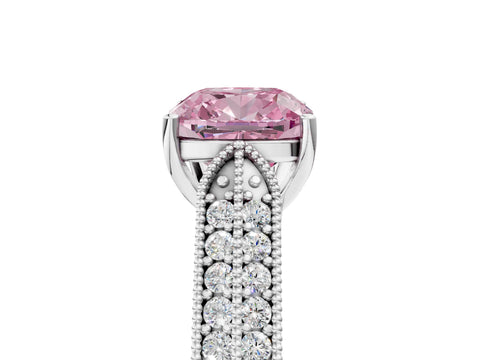 White gold Fancy Pink Cushion Cut Cut Pave Split Shank Engagement Ring with Four-Prong Setting_17