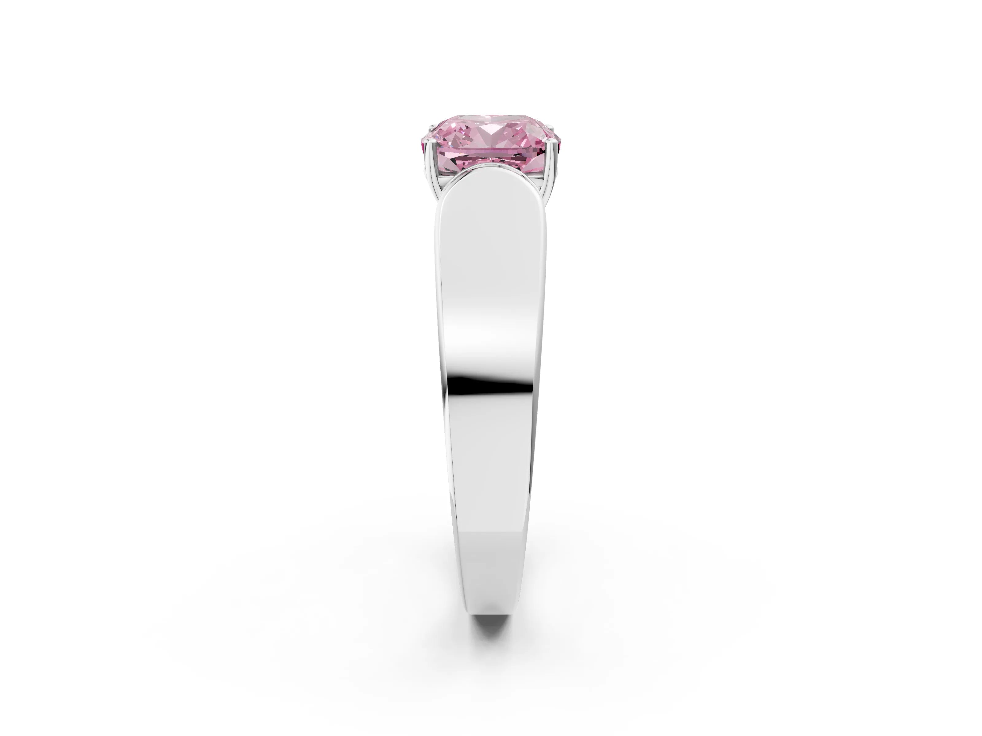 White gold Fancy Pink Cushion Cut Diamond Channel Set Solitaire Ring with Four-Prong Setting_33