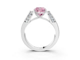 White gold Fancy Pink Cushion Cut Diamond Channel Set Solitaire Ring with Four-Prong Setting_46