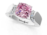 White gold Fancy Pink Cushion Cut Diamond Channel Set Solitaire Ring with Four-Prong Setting_51