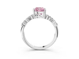 White gold Fancy Pink Cushion Cut Diamond Cluster Pavé Band with Four-Prong Setting_6