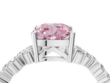 White gold Fancy Pink Cushion Cut Diamond Cluster Pavé Band with Four-Prong Setting_7