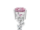 White gold Fancy Pink Cushion Cut Diamond Cluster Pavé Band with Four-Prong Setting_8