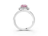 White gold Fancy Pink Cushion Cut Diamond Double Halo Ring with Split Shank and Four-Prong Setting_3