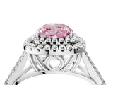 White gold Fancy Pink Cushion Cut Diamond Double Halo Ring with Split Shank and Prong Setting_31