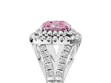 White gold Fancy Pink Cushion Cut Diamond Double Halo Ring with Split Shank and Prong Setting_32