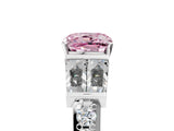White gold Fancy Pink Cushion Cut Diamond Engagement Ring with Baguette Side Stones and Channel Set Band_37