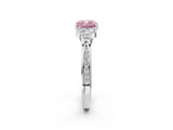 White gold Fancy Pink Cushion  Cut Diamond Engagement Ring with Bezel Set Round Side Stones and Prong Setting_51