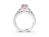 White gold Fancy Pink Cushion  Cut Diamond Engagement Ring with Pavé Band and Four-Prong Setting_6