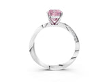 White gold Fancy Pink Cushion Cut Diamond Engagement Ring with Side Stone Accents and Four-Prong Setting_27