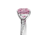 White gold Fancy Pink Cushion Cut Diamond Engagement Ring with Side Stone Accents and Four-Prong Setting_29
