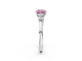 White gold Fancy Pink Cushion  Cut Diamond Five-Stone Prong Set White Gold Ring_34
