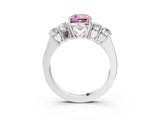 White gold Fancy Pink Cushion  Cut Diamond Five-Stone Prong Set White Gold Ring_35