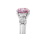White gold Fancy Pink Cushion  Cut Diamond Five-Stone Prong Set White Gold Ring_37
