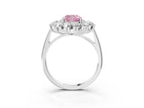 White gold Fancy Pink Cushion Cut Diamond Floral Double Halo Engagement Ring with Prong Setting_117