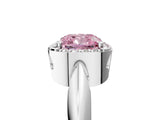 White gold Fancy Pink Cushion  Cut Diamond Halo Engagement Ring with Split Shank and Four-Prong Setting_105