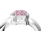 White gold Fancy Pink Cushion  Cut Diamond Halo Engagement Ring with Split Shank and Four-Prong Setting_94