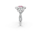 White gold Fancy Pink Cushion Cut Diamond Halo Ring with Pavé Band and Four-Prong Setting_55