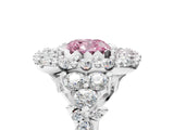 White gold Fancy Pink Cushion Cut Diamond Halo Ring with Pavé Band and Four-Prong Setting_58