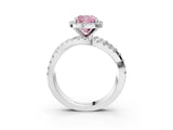 White gold Fancy Pink Cushion Cut Diamond Halo Ring with Round Split Shank and Prong Setting_21