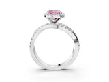 White gold Fancy Pink Cushion Cut Diamond Halo Ring with Round Split Shank and Prong Setting_27