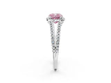 White gold Fancy Pink Cushion Cut Diamond Halo Split Shank Engagement Ring_76