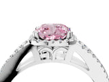 White gold Fancy Pink Cushion Cut Diamond Halo Split Shank Engagement Ring_79