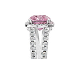 White gold Fancy Pink Cushion Cut Diamond Halo Split Shank Engagement Ring_79
